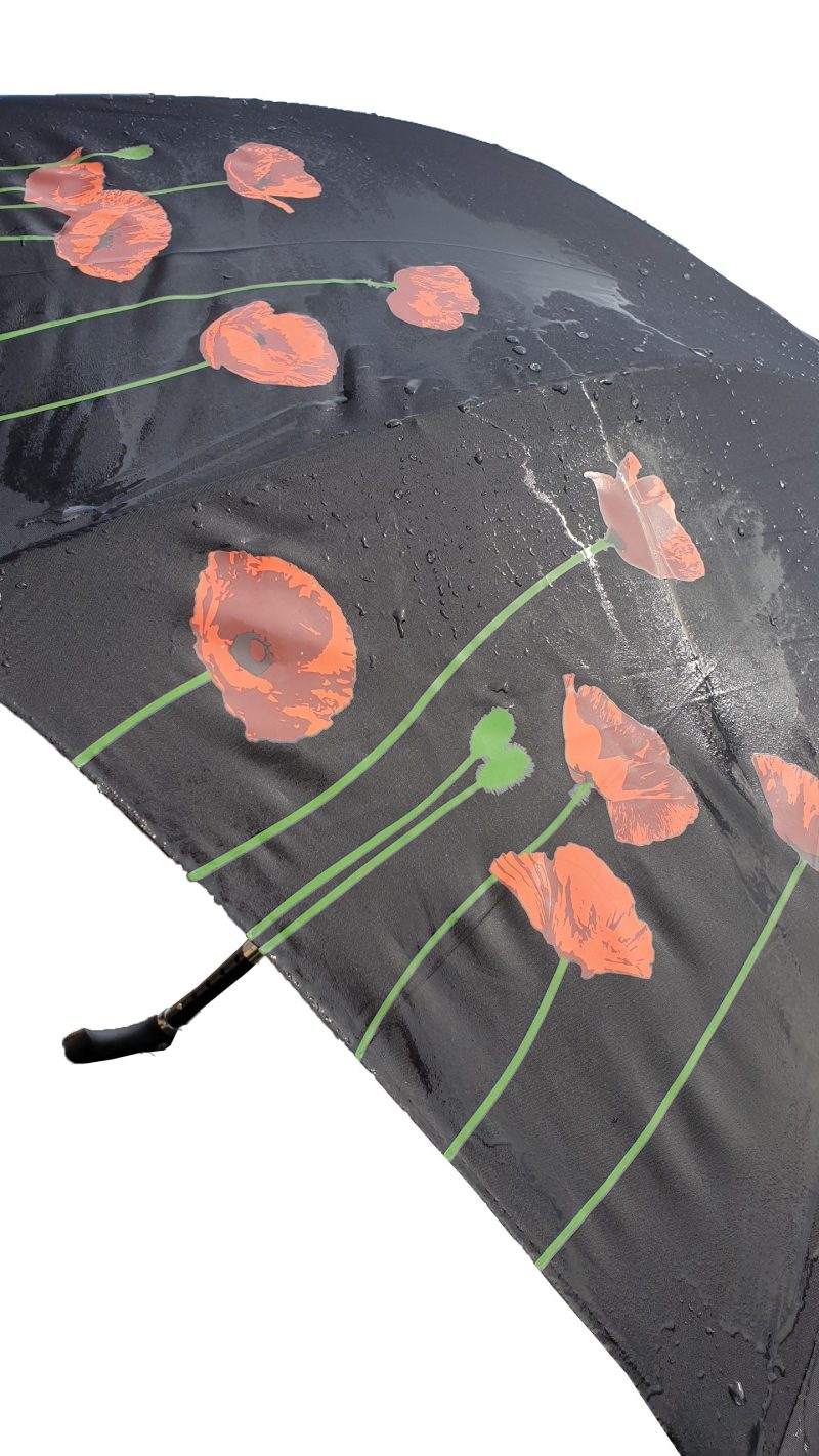 Parapluie-canne réglable coquelicots