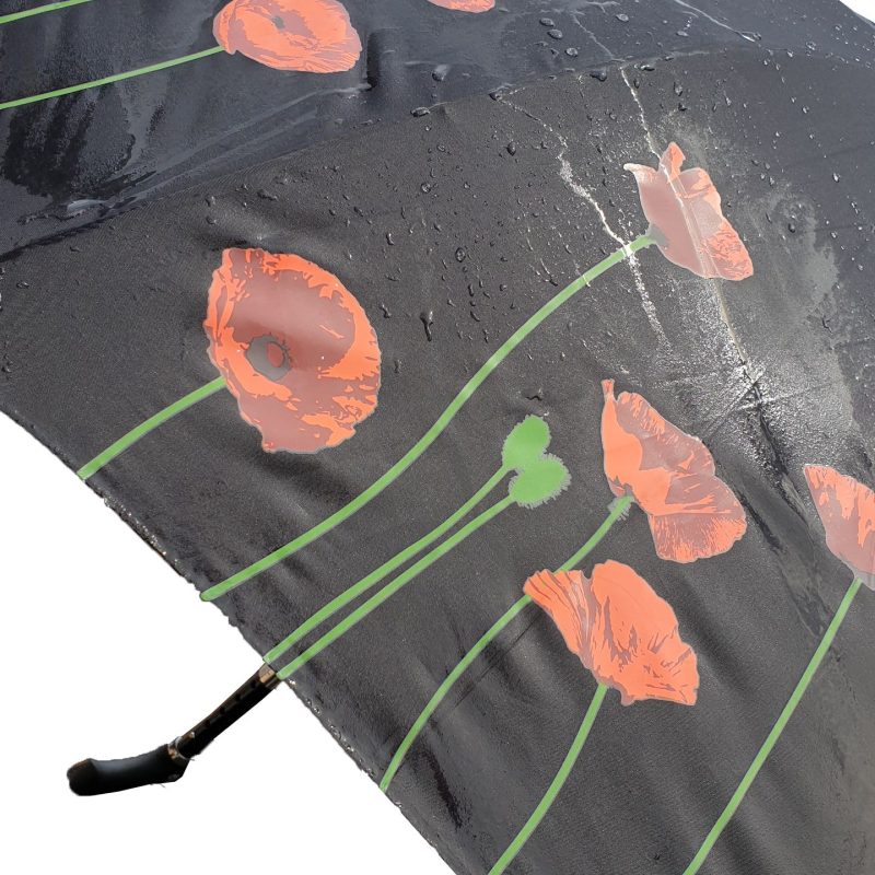 Parapluie-canne réglable coquelicots