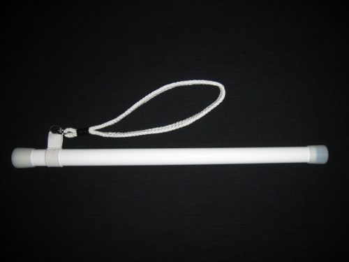 Bâton blanc pour aveugle en fibre de carbone, télescopique