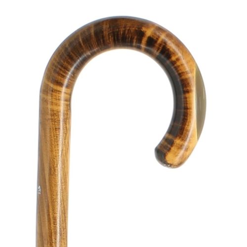 Courbe en érable flambé foncé avec applique corne