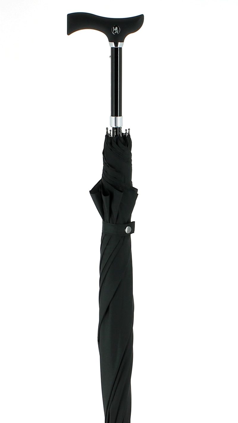 Parapluie-canne réglable noir uni