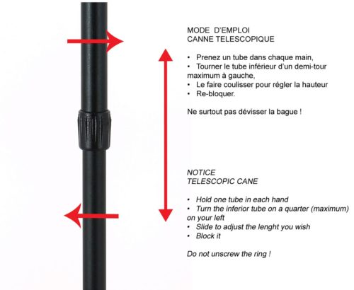 Canne télescopique en aluminium