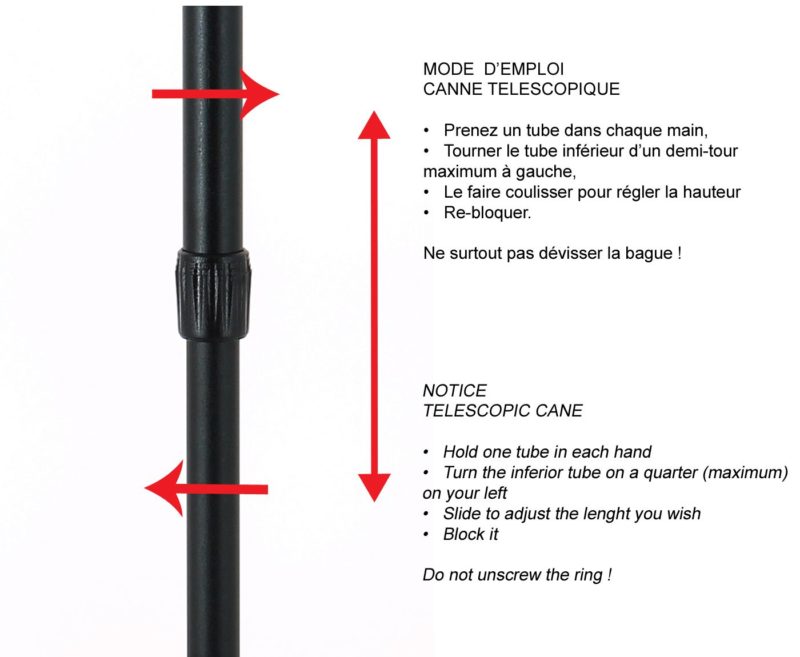 Canne télescopique en aluminium