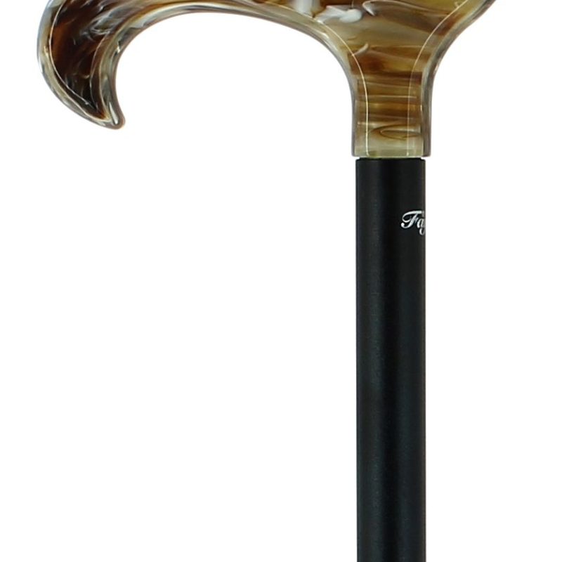 Telescopic cane, beige and brown plexiglas handle