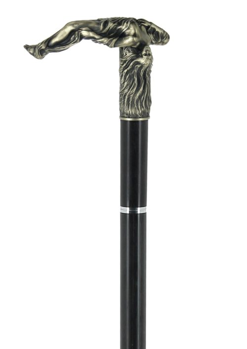 Canne épée - Femme drapée en bronze vieilli