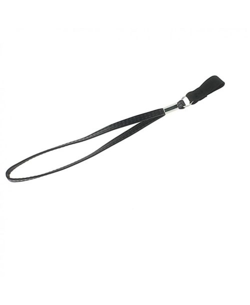 Black imitation leather strap, with elastic band