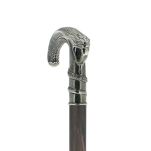 Poignée Serpent en étain massif argenté