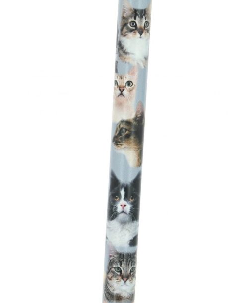 Canne réglable en aluminium gris motif chats