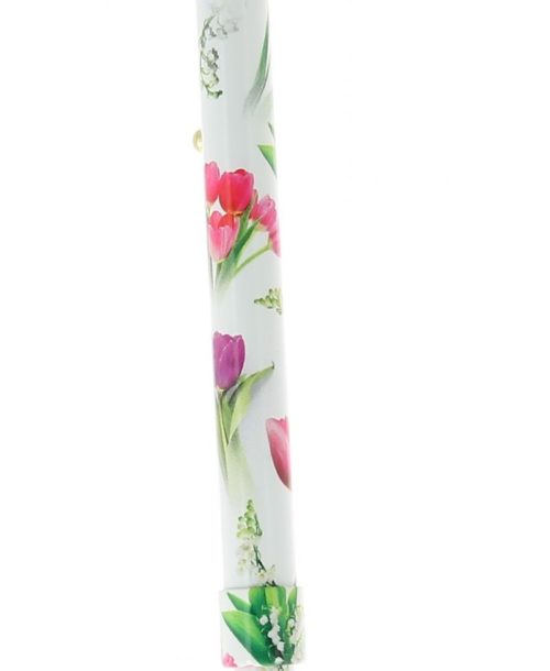 Canne pliante en aluminium motifs tulipe et muguet