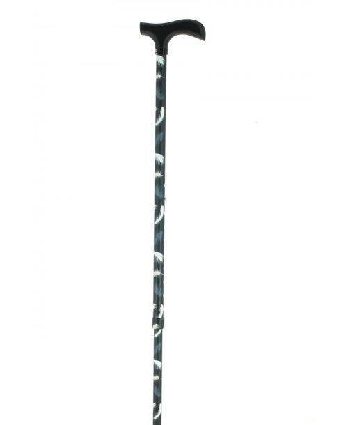 Canne réglable en aluminium motifs plumes