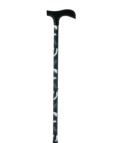 Canne réglable en aluminium motifs plumes