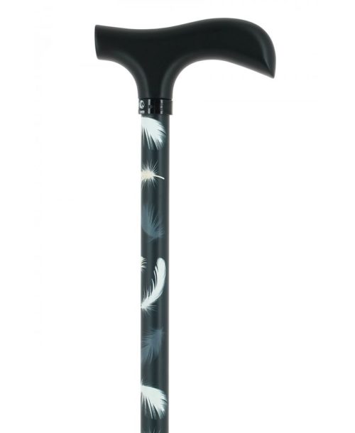 Canne réglable en aluminium motifs plumes