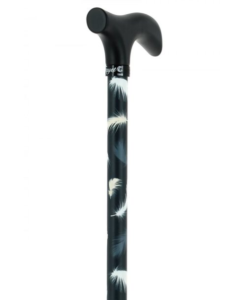 Canne réglable en aluminium motifs plumes