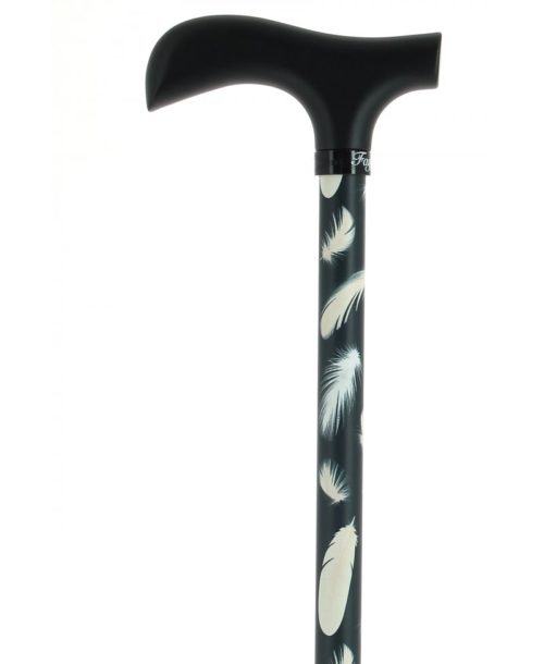 Canne réglable en aluminium motifs plumes