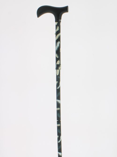 Feather pattern aluminum folding cane