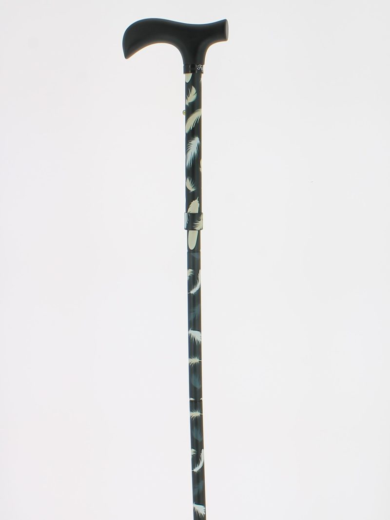 Feather pattern aluminum folding cane
