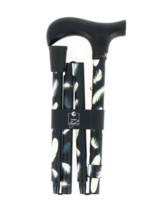 Feather pattern aluminum folding cane