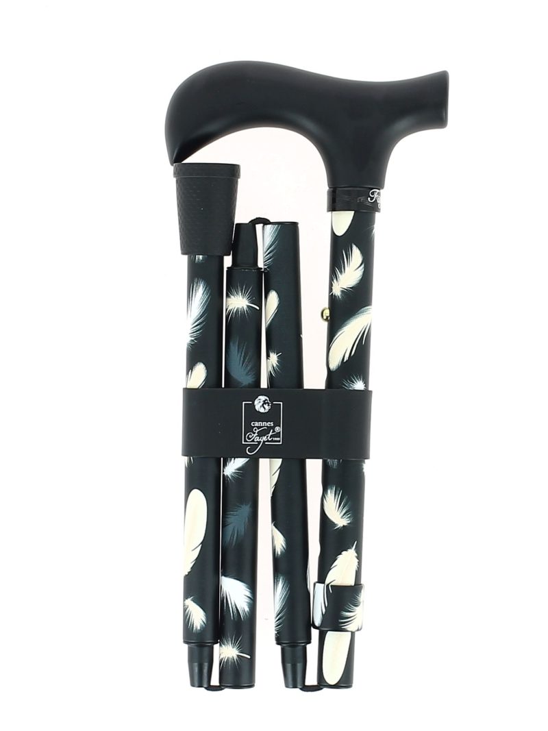 Feather pattern aluminum folding cane