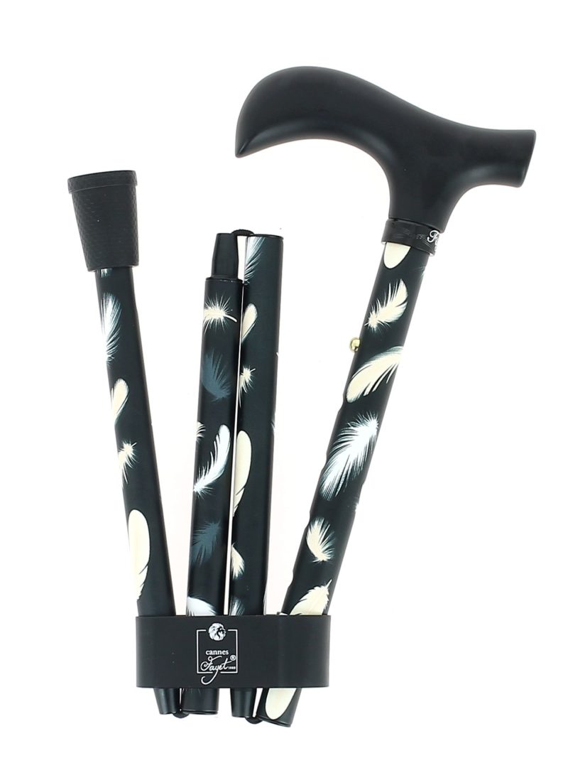 Feather pattern aluminum folding cane