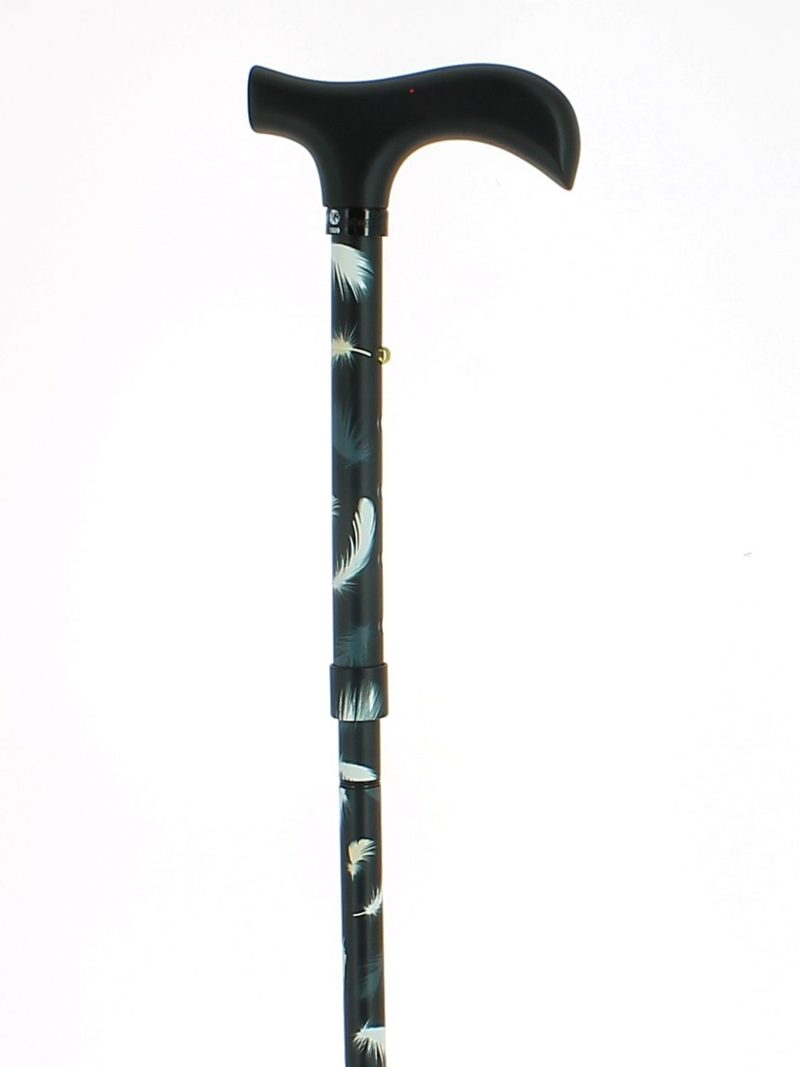 Feather pattern aluminum folding cane
