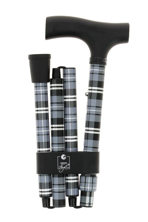 Men's tartan folding cane
