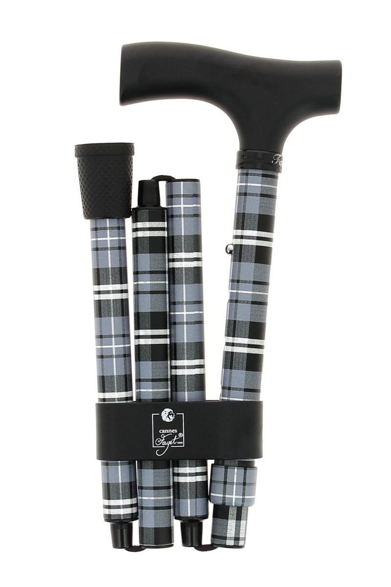 Men's tartan folding cane