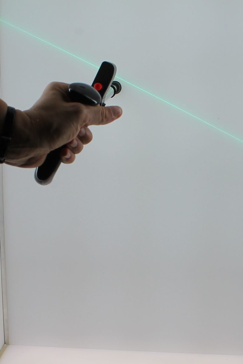 Adjustable carbon rod with laser device