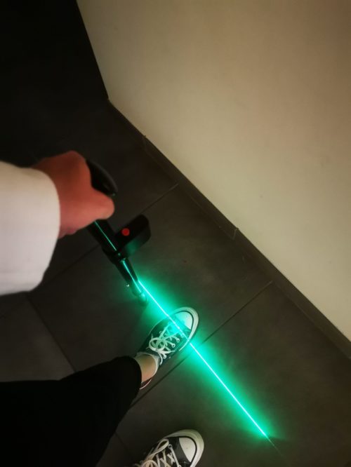 Adjustable carbon rod with laser device