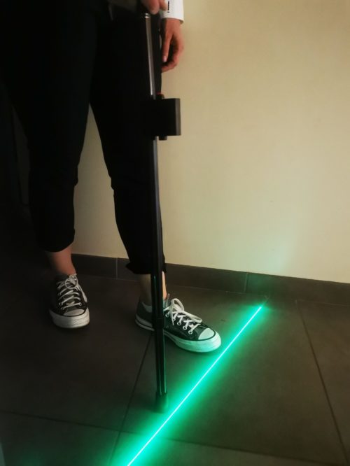 Adjustable carbon rod with laser device