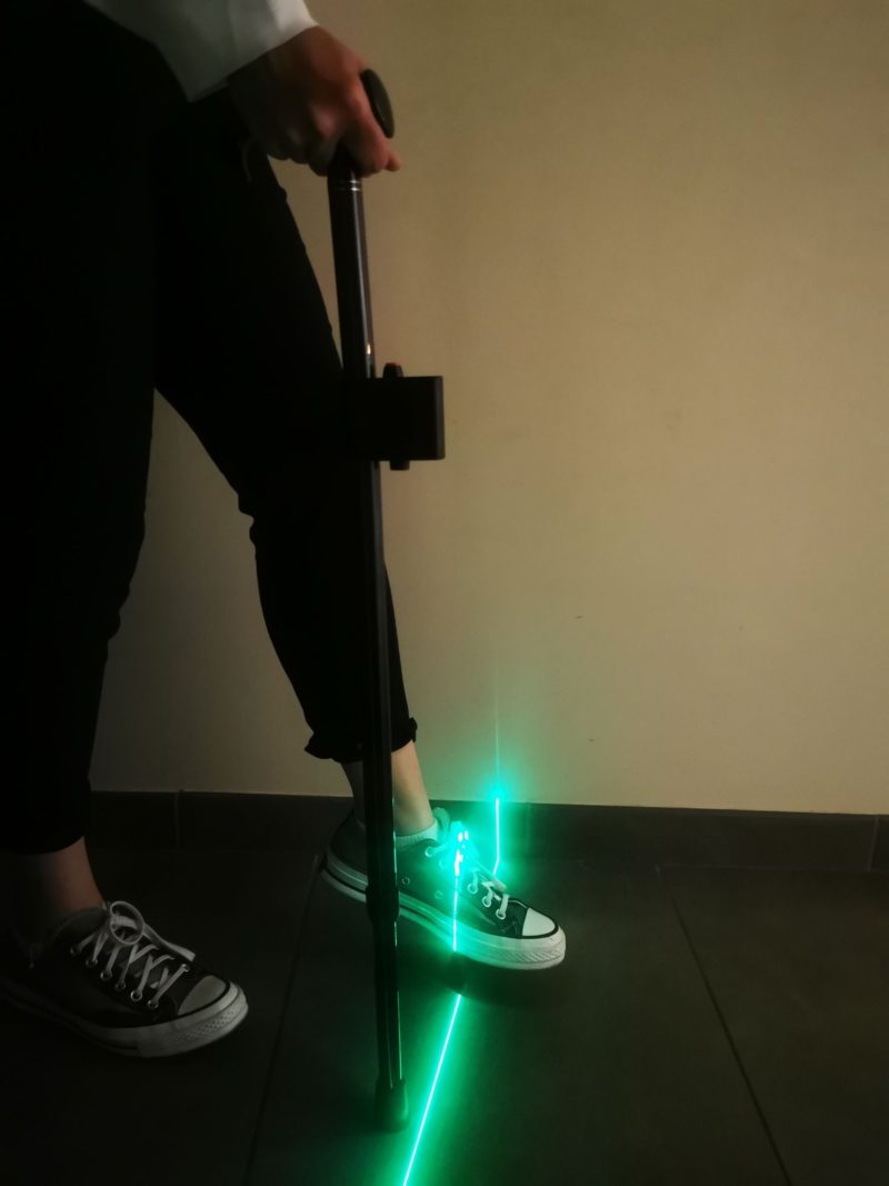 Adjustable carbon rod with laser device